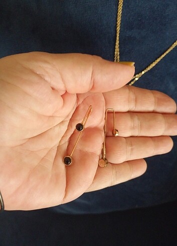 Siyah taşlı set  - Görsel 2