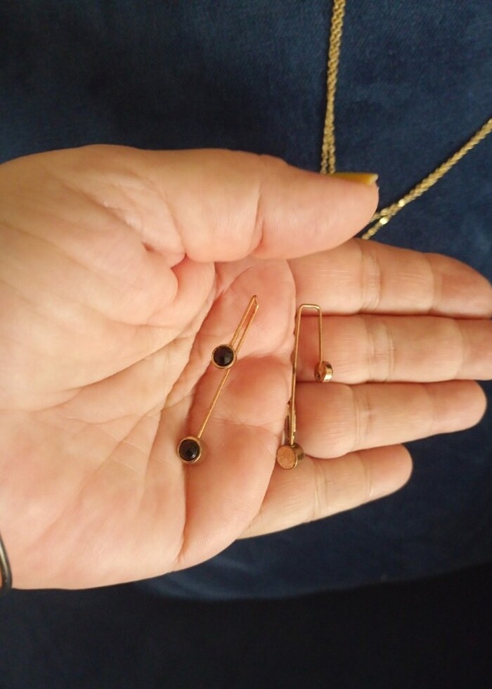 Siyah taşlı set  - Görsel 2