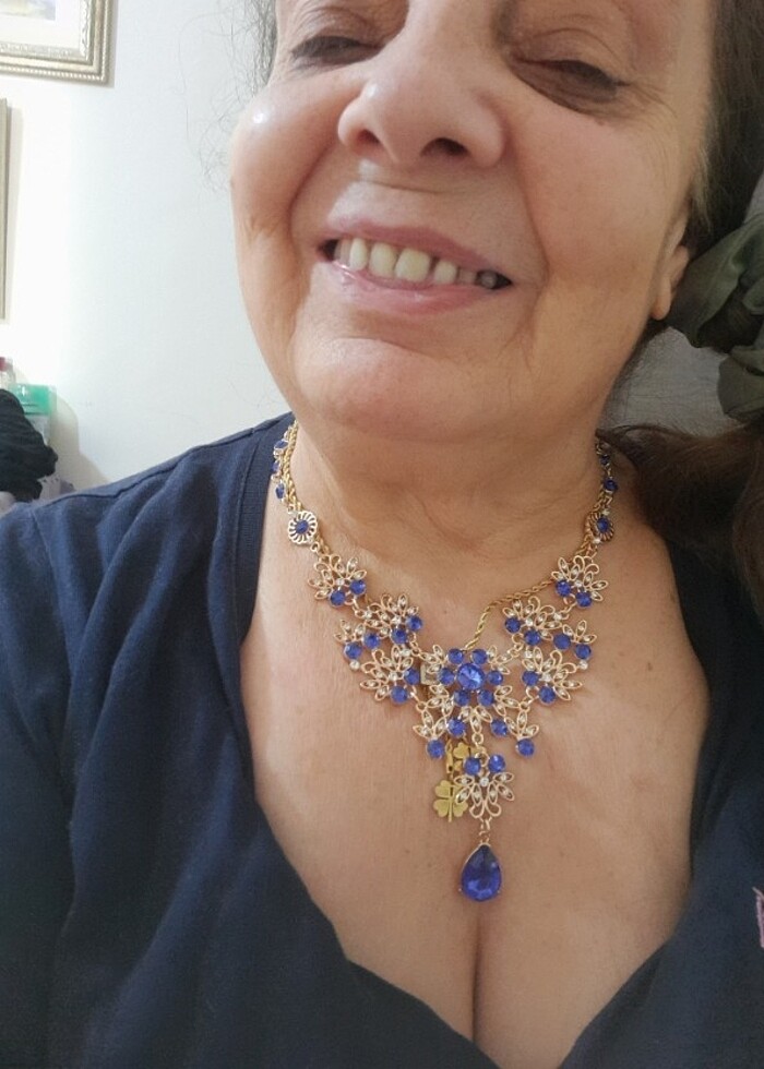 Kristal taşlar harika gerdanlik ve küpeleri - Görsel 2