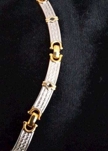 altın ve rodyum  kaplama kararmaz unisex Kolye - Görsel 3