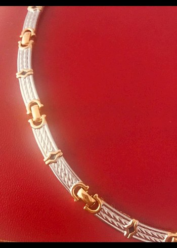 altın ve rodyum  kaplama kararmaz unisex Kolye - Görsel 5