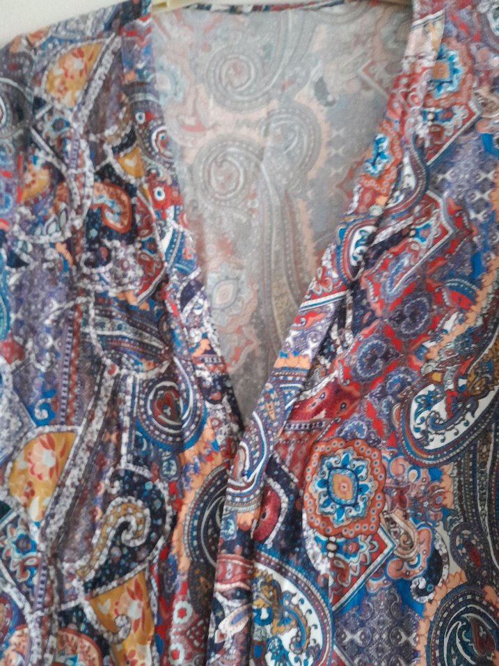 Bohem Çok Renkli Uzun Hamile Tunik - Görsel 3