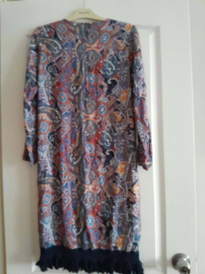 Bohem Çok Renkli Uzun Hamile Tunik - Görsel 4