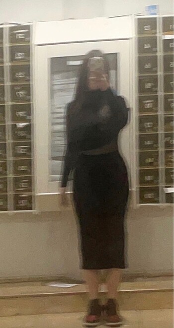 Zara Siyah Uzun Elbise