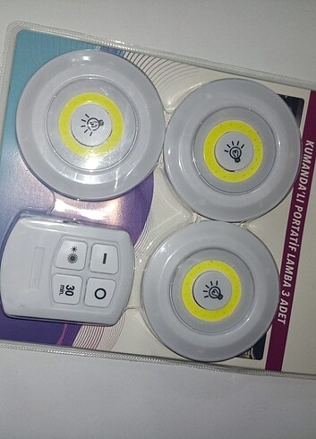 LED ışık lamba 3 lü portatif kumandalı 