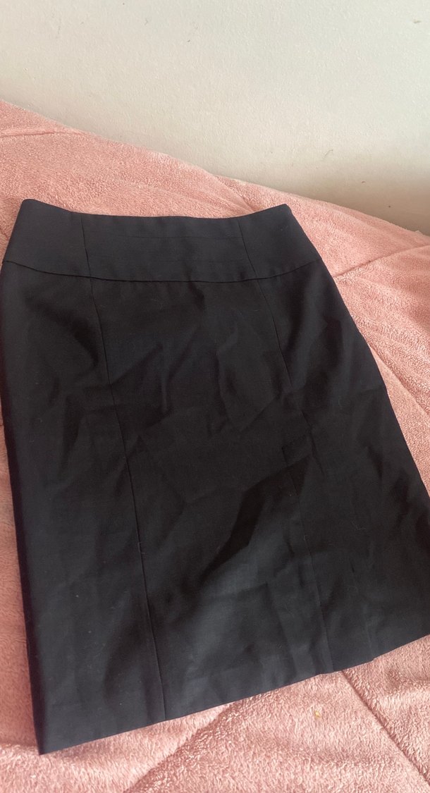 Siyah Fırfırlı Midi Kalem Etek - Görsel 4