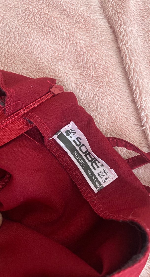 Bordo V Yakalı Midi Elbise - Görsel 4