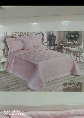 Nakışlı Pembe Yatak Örtüsü - Görsel 5