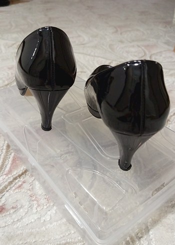 Kadın Siyah Rugan Stiletto Topuklu Ayakkabı - Görsel 3