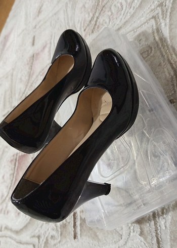 Kadın Siyah Rugan Stiletto Topuklu Ayakkabı - Görsel 5