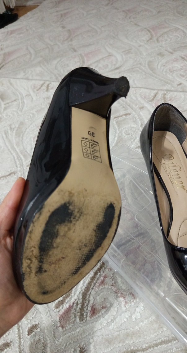 Kadın Siyah Rugan Stiletto Topuklu Ayakkabı - Görsel 2