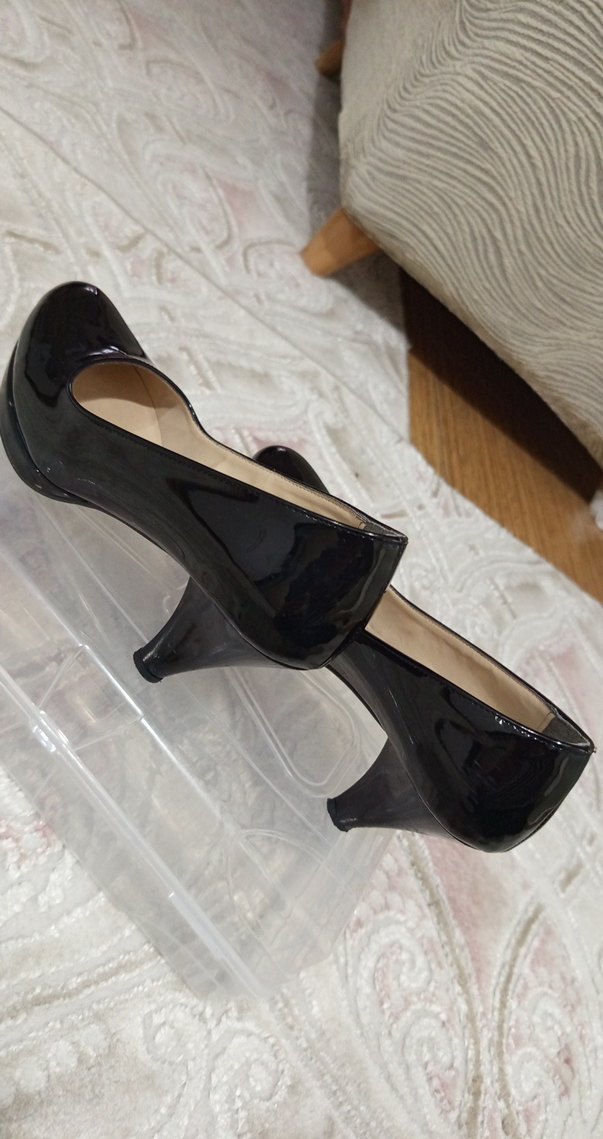 Kadın Siyah Rugan Stiletto Topuklu Ayakkabı - Görsel 4