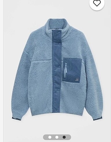 m Beden mavi Renk Pull and bear suni yünlü ceket