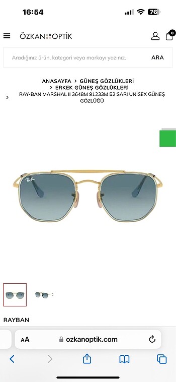 Rayban Marshall güneş gözlüğü