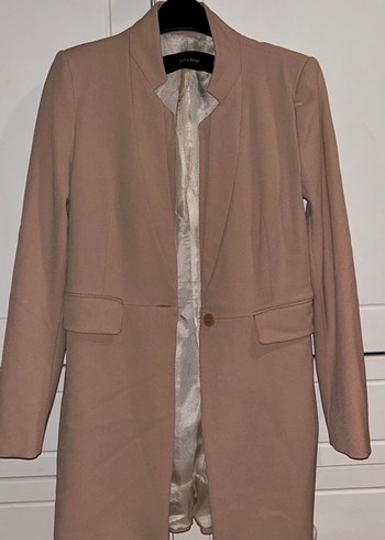 Zara Bej Uzun Blazer Ceket