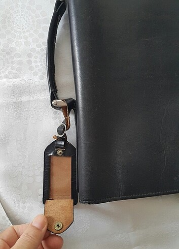 Beden siyah Renk gerçek deri evrak çantası. siyah renkte