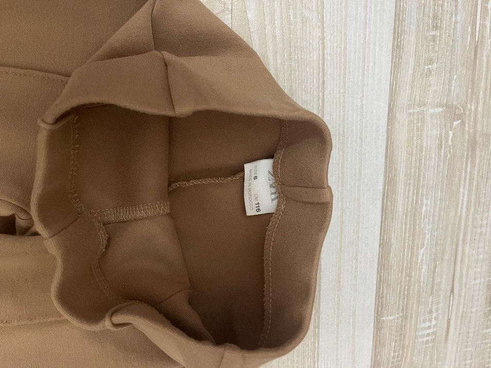 Zara kız çoçuk Bej Pilili Kumaş Pantolon - Görsel 3