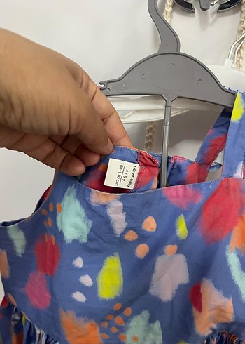 Kız Çocuk Çok Renkli Fırfırlı askılı Elbise - Görsel 2