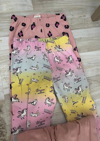 Koton ve LCW Kız Çocuk Pastel Renkli Desenli Taytlar - Görsel 3