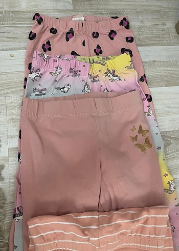 Koton ve LCW Kız Çocuk Pastel Renkli Desenli Taytlar - Görsel 4