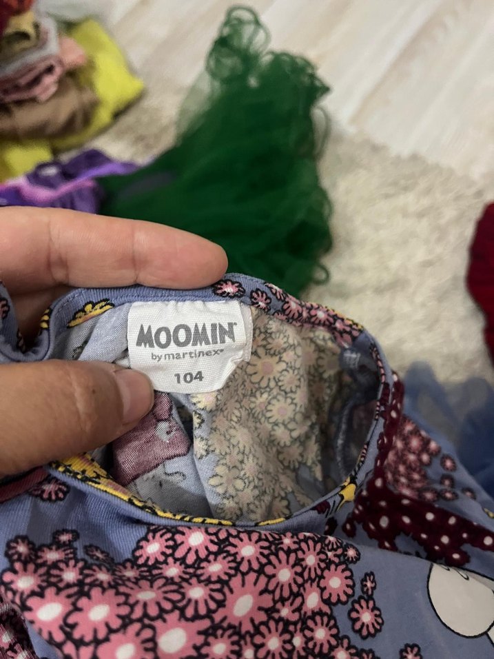 Uzun Kollu Mavi tütünü Kız Çocuk Elbise - Görsel 2