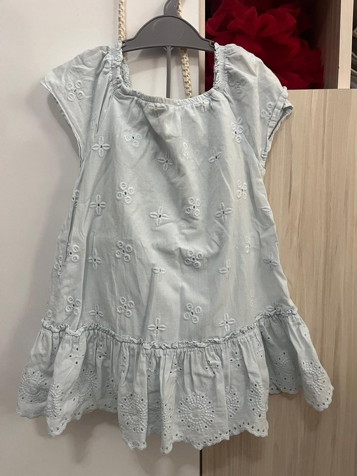 Kız Çocuk Fistolu Pamuk Elbise - Görsel 2