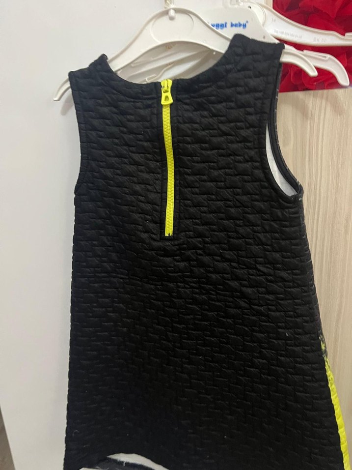 Renkli Örgü Desenli Kız Çocuk Elbise - Görsel 2