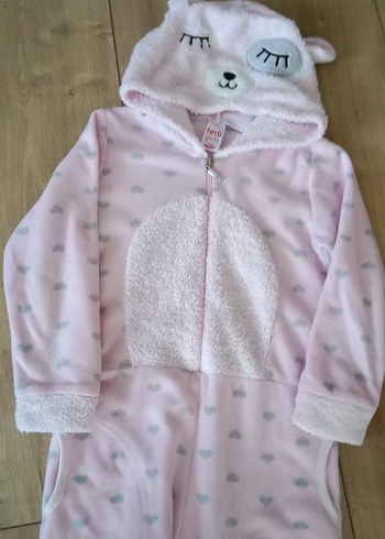 LC Waikiki Kız Çocuk Pembe Peluş Tulum Pijama