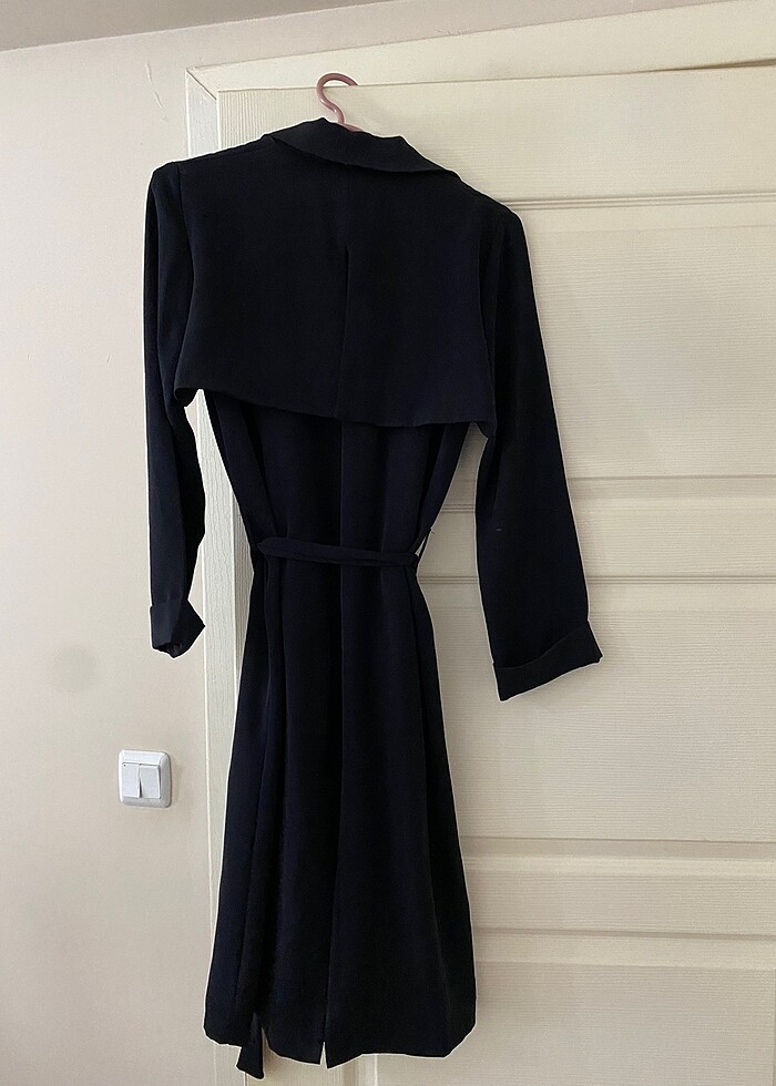 Siyah trençkot - Görsel 2