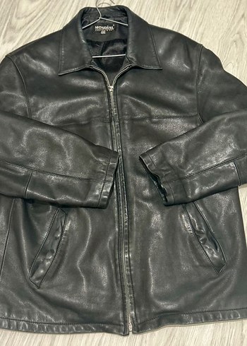 m Beden siyah Renk Deri Siyah Biker Ceket 90s vintage