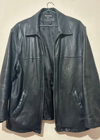 Deri Siyah Biker Ceket 90s vintage