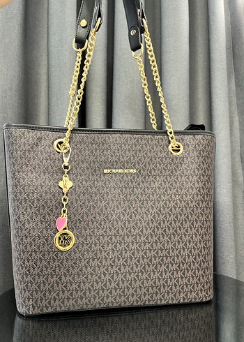 Michael Kors Zincir Detaylı Kahverengi Deri Çanta