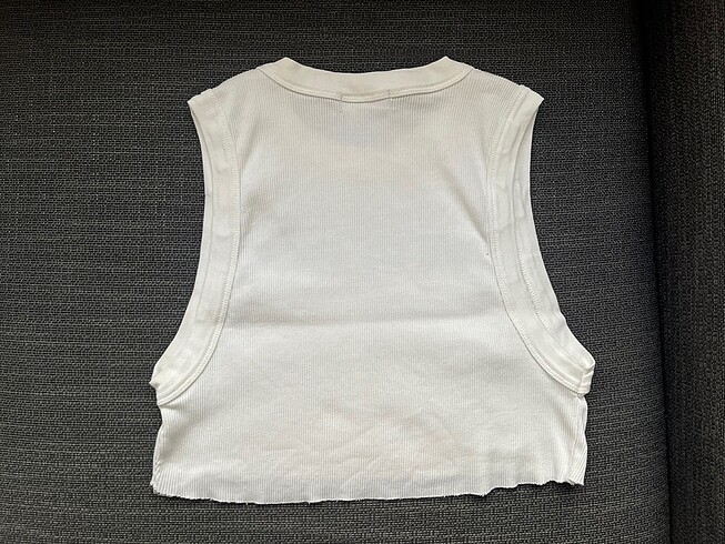 s Beden bershka beyaz baskılı crop top