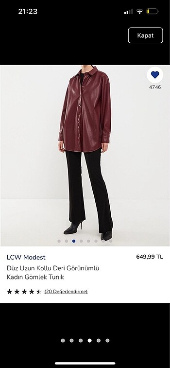 36 Beden bordo Renk Lcw Deri Ceket