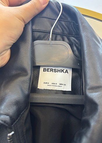 s Beden siyah Renk Siyah Deri Kemerli Kadın Ceket