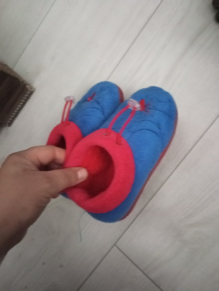 Mavi Erkek Çocuk Sıcak Terlik Velcro - Görsel 5