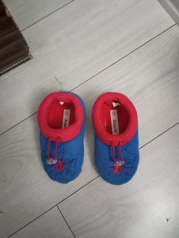 Mavi Erkek Çocuk Sıcak Terlik Velcro - Görsel 2