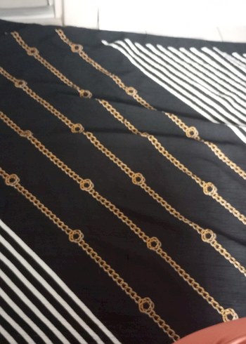 Altın Zincir Detaylı Minimalist eşarp fular - Görsel 16