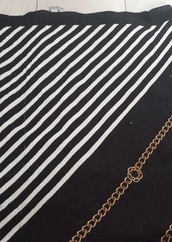 Altın Zincir Detaylı Minimalist eşarp fular - Görsel 10