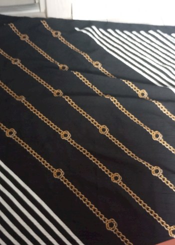 Altın Zincir Detaylı Minimalist eşarp fular - Görsel 14