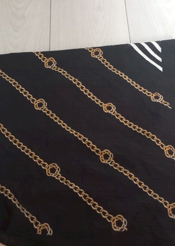 Altın Zincir Detaylı Minimalist eşarp fular - Görsel 8