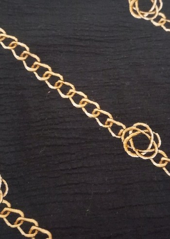 Altın Zincir Detaylı Minimalist eşarp fular - Görsel 11