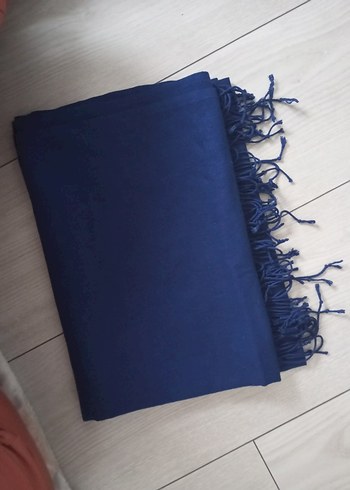 saks mavisi Püsküllü Kadın Şal - Görsel 3