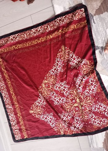 Bordo Desenli eşarp - Görsel 9