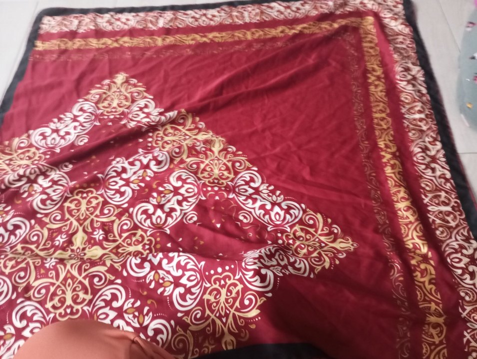 Bordo Desenli eşarp - Görsel 5