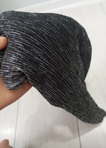 Gri Siyah parlak simli abiye şal - Görsel 2