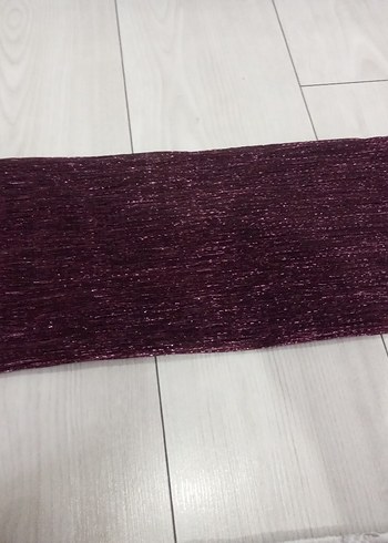 Parlak mürdum Pileli Kadın Fular - Görsel 10