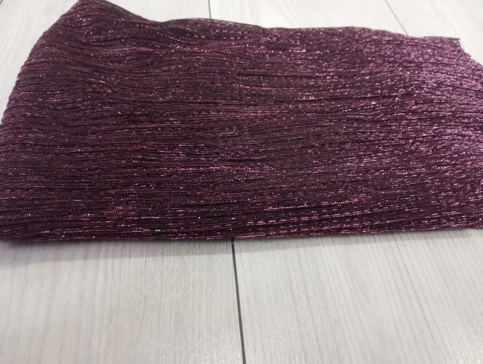 Parlak mürdum Pileli Kadın Fular - Görsel 2