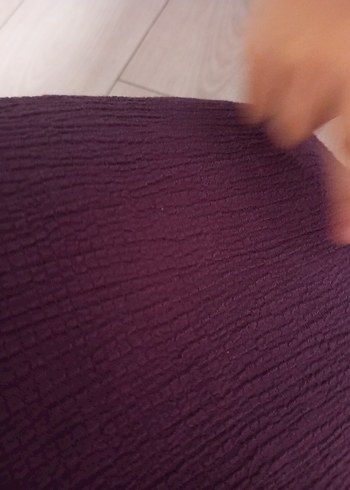 Kadın Keten Mor Pilili Eşarp - Görsel 11