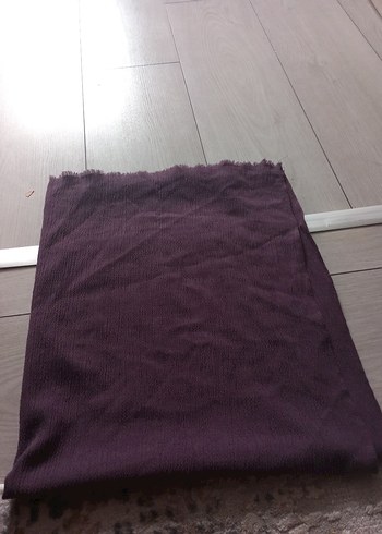 Kadın Keten Mor Pilili Eşarp - Görsel 6